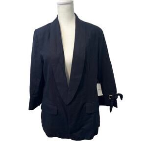 Navy Ellen Tracy Linen Blazer